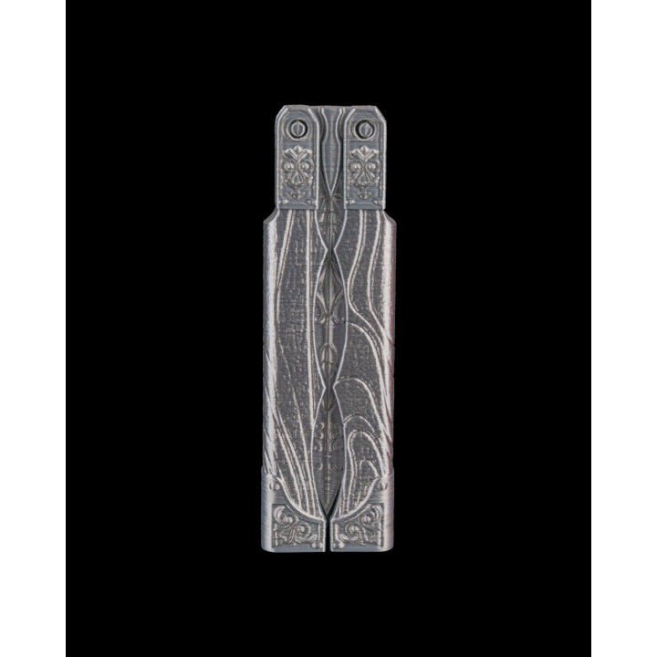 Blade Dancer – Balisong Décoratif Articulé, Finition Damas & Or