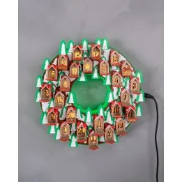 Couronne Avent Lumineuse Village Noël – Made in Occitanie