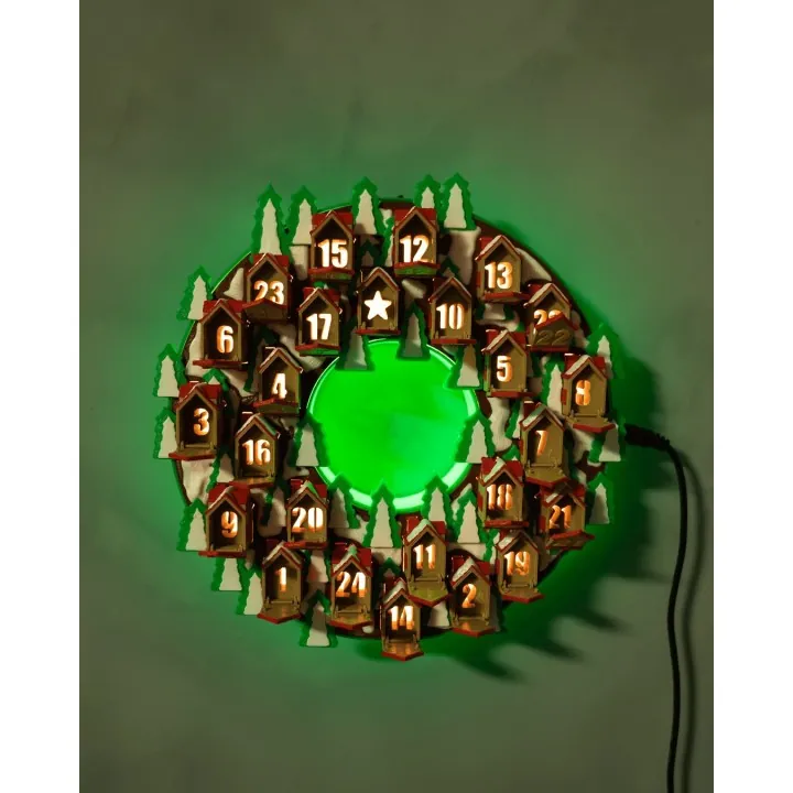 Couronne Avent Lumineuse Village Noël – Made in Occitanie