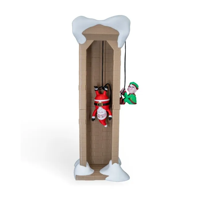 Père Noël coincé cheminée – Déco Noël Made in Occitanie