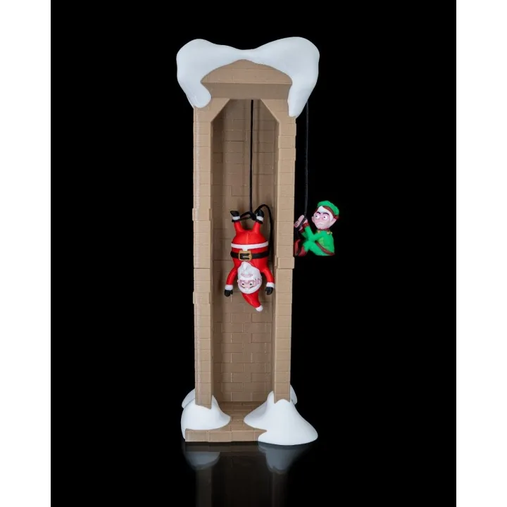 Père Noël coincé cheminée – Déco Noël Made in Occitanie