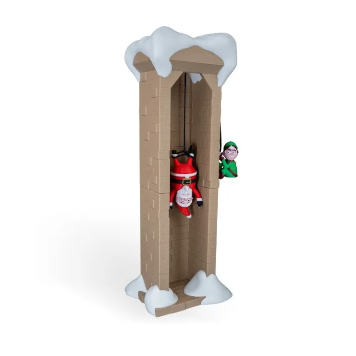 Père Noël coincé cheminée – Déco Noël Made in Occitanie