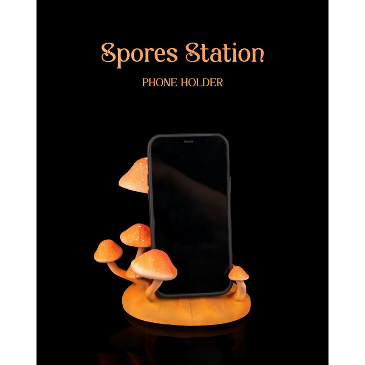 Spores Station – Support Téléphone Champignons Décoratif