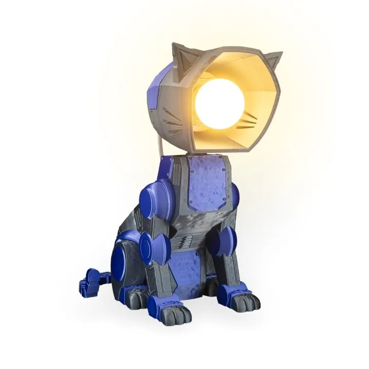 Lampe Chat Robot – Déco Geek Made in Occitanie