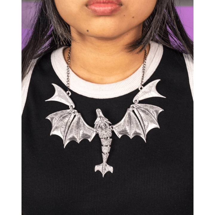 Collier Wyvern Articulé "The Soaring Fang" – Bijou Fantastique Made In Occitanie