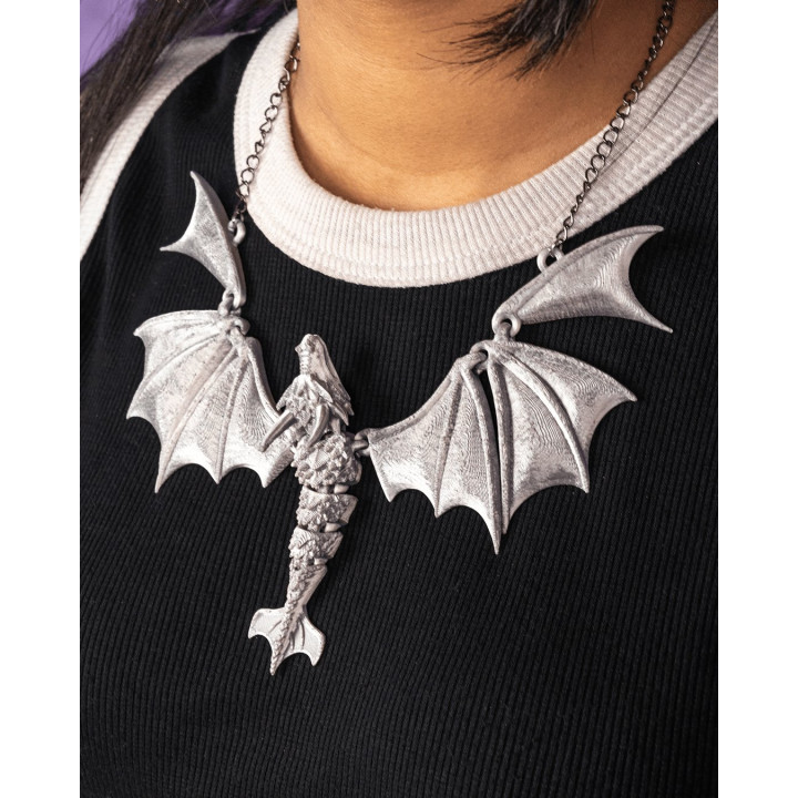 Collier Wyvern Articulé "The Soaring Fang" – Bijou Fantastique Made In Occitanie