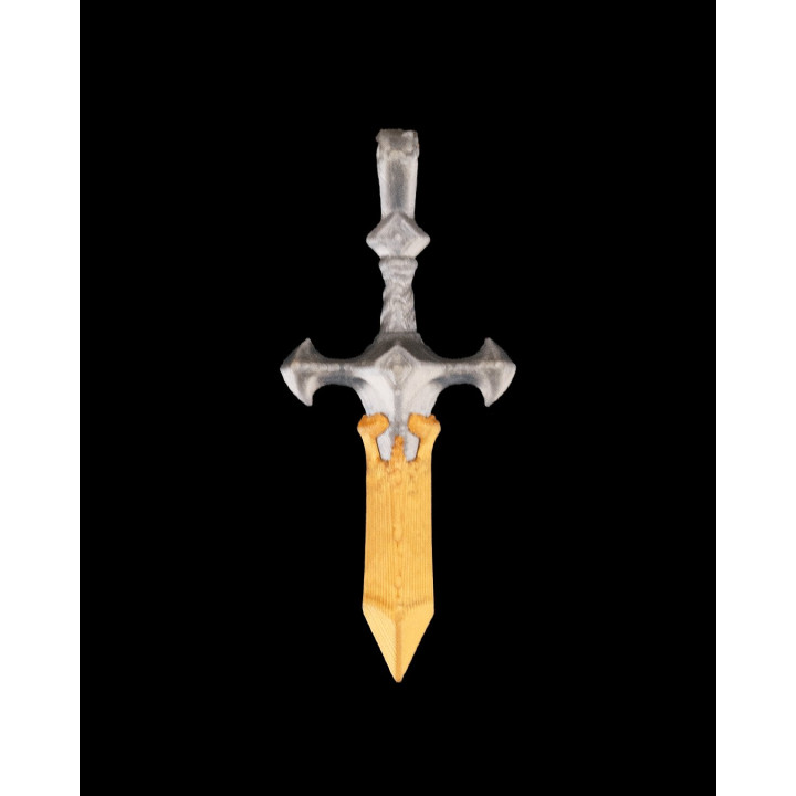 Pendentifs Acier & Plume – Duo Épée & Bouclier Aigle