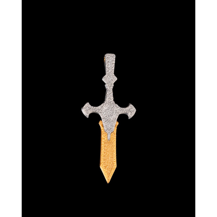 Pendentifs Acier & Plume – Duo Épée & Bouclier Aigle