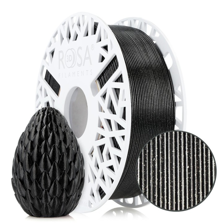 Rosa3D - PETG Galaxy HS - Noir (Black) - 1,75 mm - 1 kg | Espace Maker