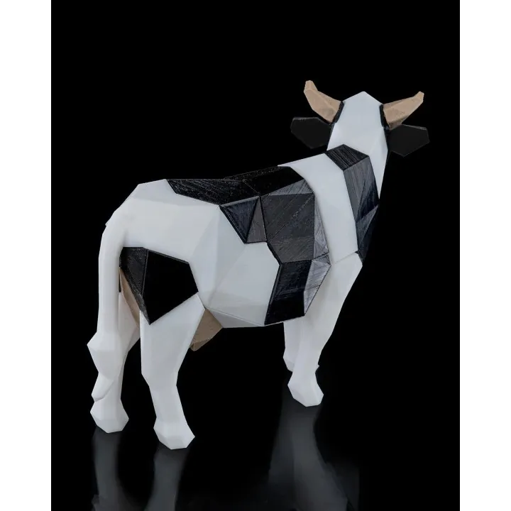 Vache Low Poly – Sculpture Puzzle Magnétique
