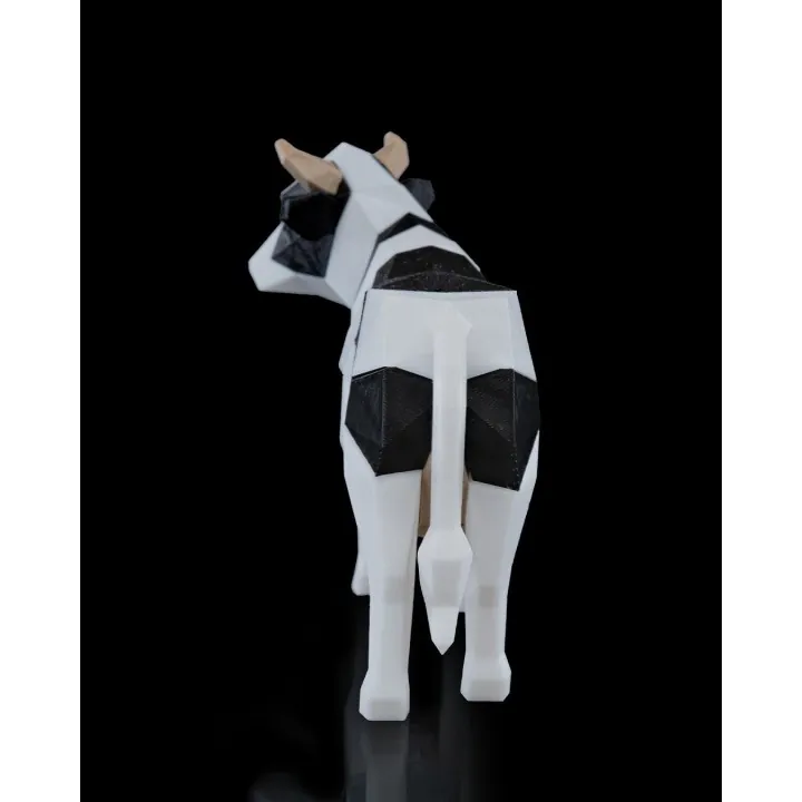 Vache Low Poly – Sculpture Puzzle Magnétique