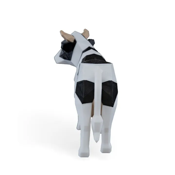 Vache Low Poly – Sculpture Puzzle Magnétique