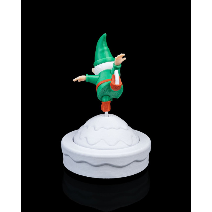 Gnome Patineur De Noël – Figurine Décorative Esprit Hivernal