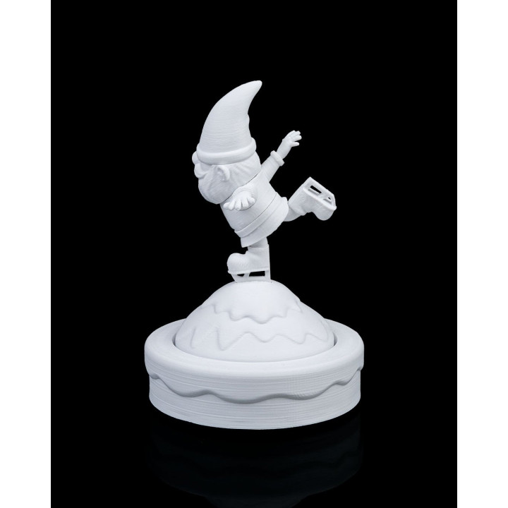Gnome Patineur De Noël – Figurine Décorative Esprit Hivernal
