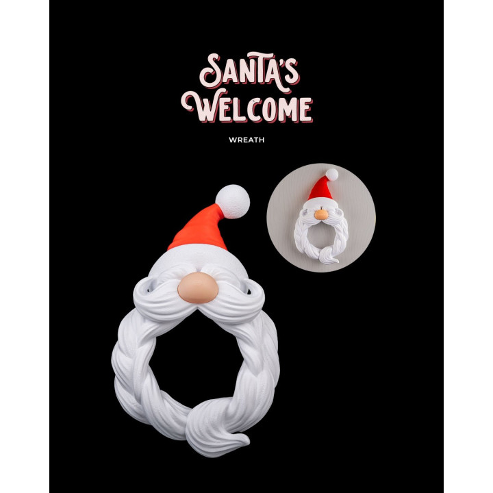 Couronne De Noël Père Noël – Décoration Murale Festive