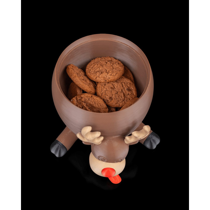 Contenant Renne Gourmand – Boîte À Biscuits De Noël Humoristique