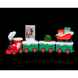 Train De Noël Xmas Xpress – Décoration Festive Avec Porte-Photo & Jardinière
