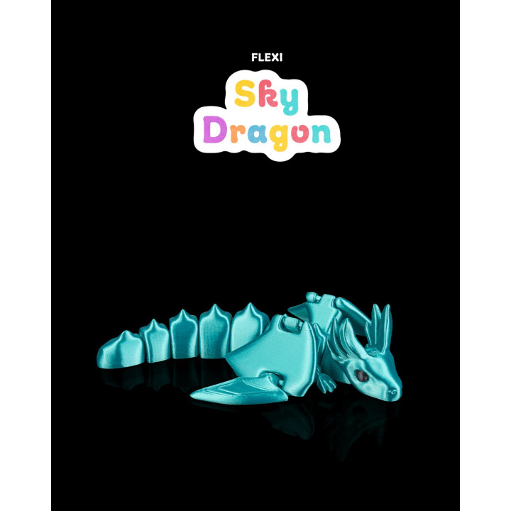 Dragon Flexi Articulé – Figurine Dragon Flexible Bleu Turquoise
