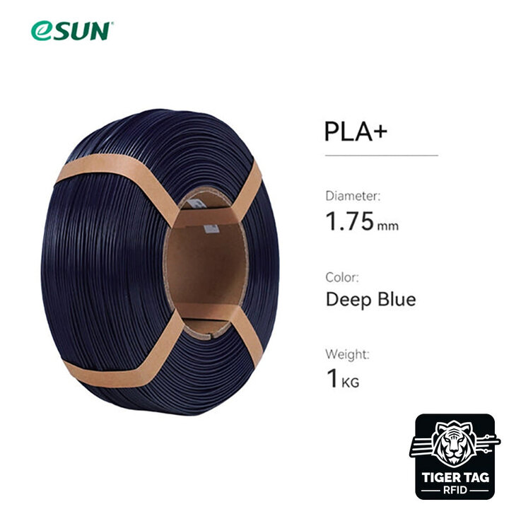eSun - PLA+ - Bleu Foncé - 1,75 mm - 1 kg Recharge avec RFID Tige
