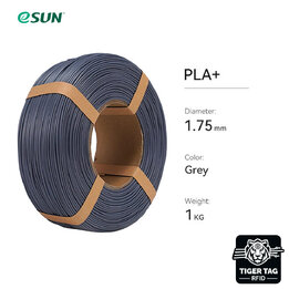 eSun - PLA+ - Gris - 1,75 mm - 1 kg Recharge avec RFID TigerTag |
