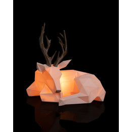 Lampe De Table Renne Low Poly – Veilleuse Déco Noël Made In Occitanie