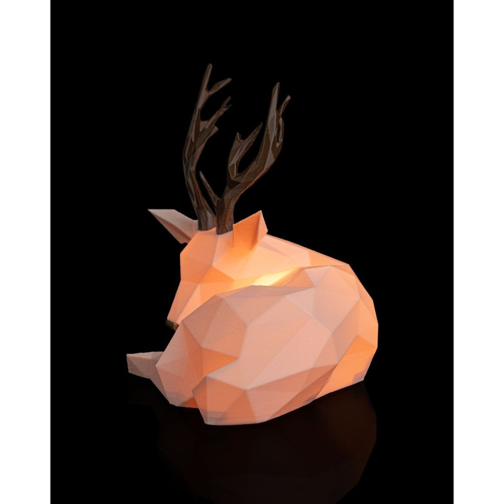 Lampe De Table Renne Low Poly – Veilleuse Déco Noël Made In Occitanie