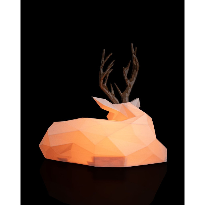 Lampe De Table Renne Low Poly – Veilleuse Déco Noël Made In Occitanie