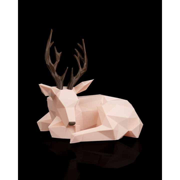 Lampe De Table Renne Low Poly – Veilleuse Déco Noël Made In Occitanie