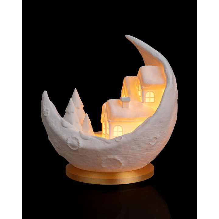 Lampe Village Sur La Lune – Veilleuse Déco Noël Féerique