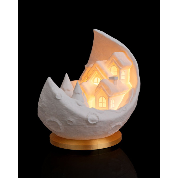 Lampe Village Sur La Lune – Veilleuse Déco Noël Féerique