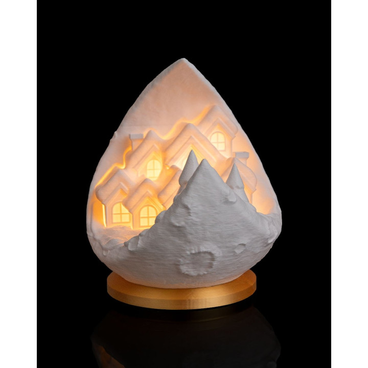 Lampe Village Sur La Lune – Veilleuse Déco Noël Féerique