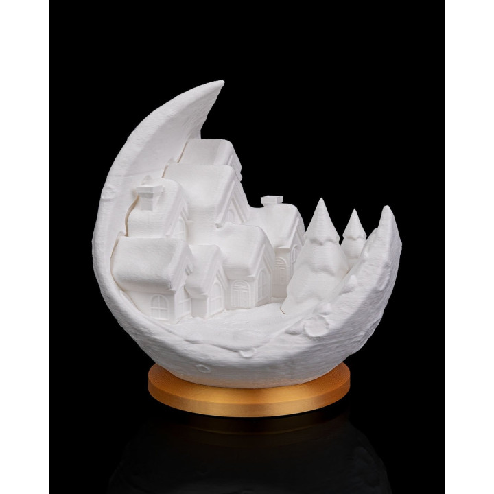 Lampe Village Sur La Lune – Veilleuse Déco Noël Féerique