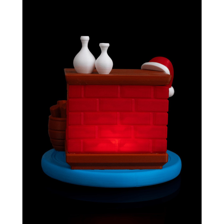 Veilleuse Cheminée De Noël & Chaton Endormi – Ambiance Cosy Garantie