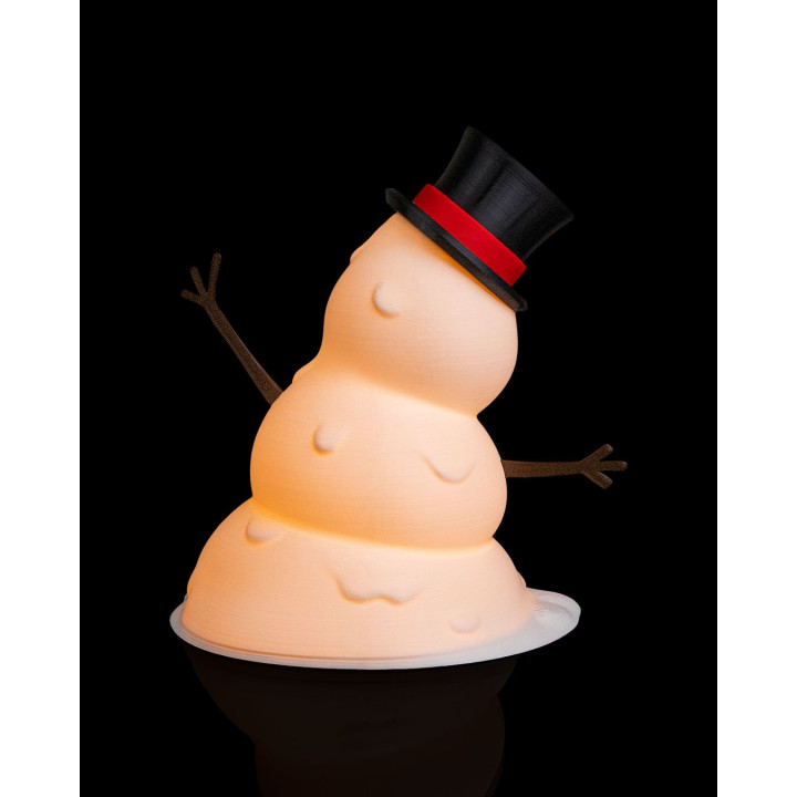 Lampe De Table Bonhomme De Neige Souriant – Veilleuse De Noël Lumineuse