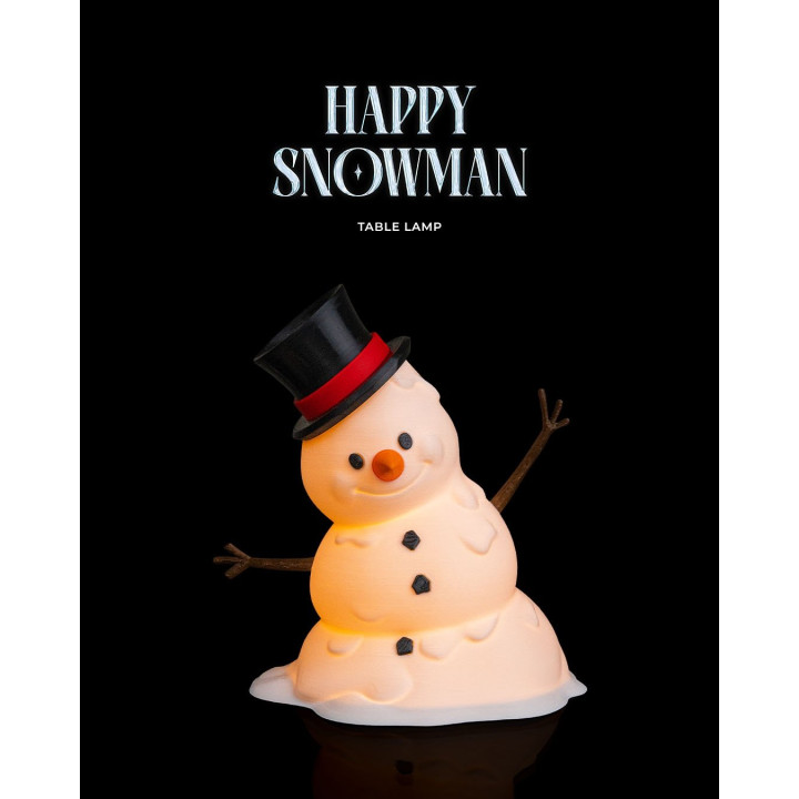 Lampe De Table Bonhomme De Neige Souriant – Veilleuse De Noël Lumineuse