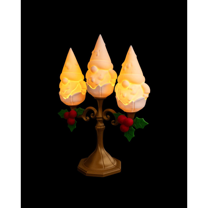 Gnomedelabra – Lampe De Table Gnomes De Noël