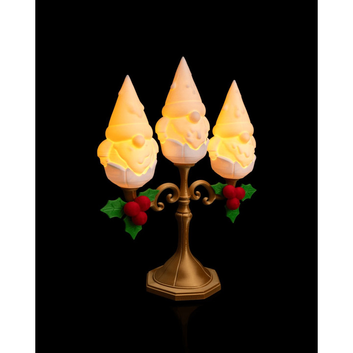 Gnomedelabra – Lampe De Table Gnomes De Noël