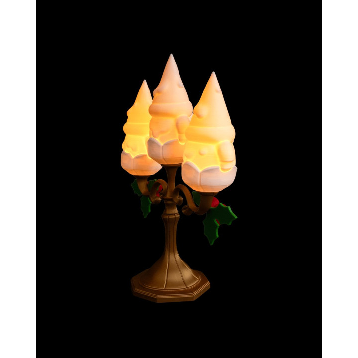 Gnomedelabra – Lampe De Table Gnomes De Noël