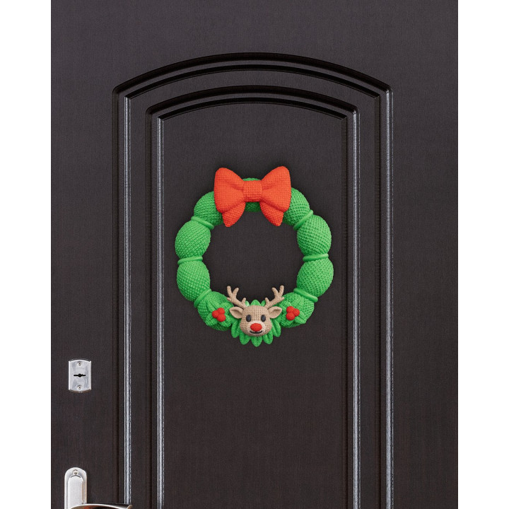 Couronne De Noël Renne – Décoration De Porte Festive