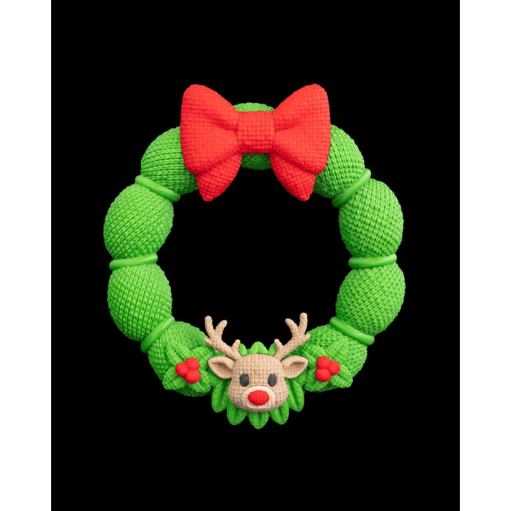 Couronne De Noël Renne – Décoration De Porte Festive