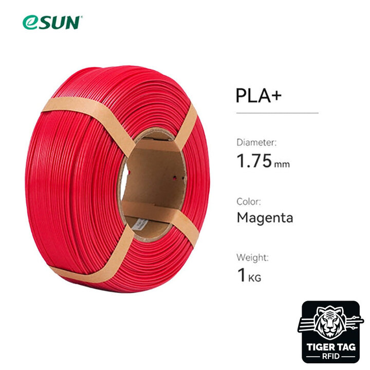 eSun - PLA+ - Magenta - 1,75 mm - 1 kg Recharge avec RFID TigerTa