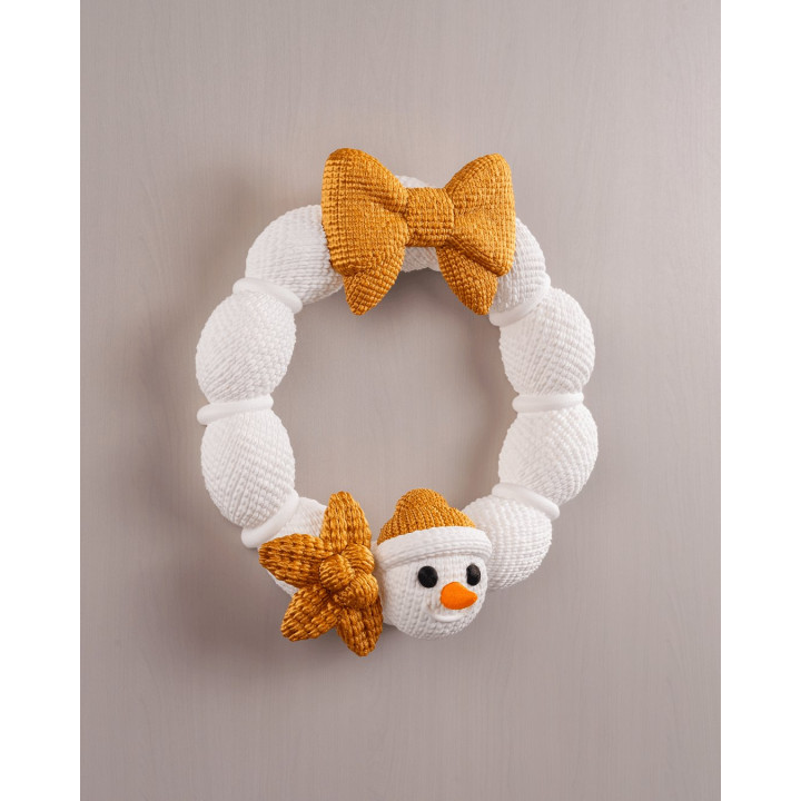 Couronne De Noël Bonhomme De Neige – Décoration Porte Hiver