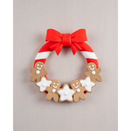 Couronne De Noël Pain D'Épices & Candy Cane – Décoration De Porte Festive