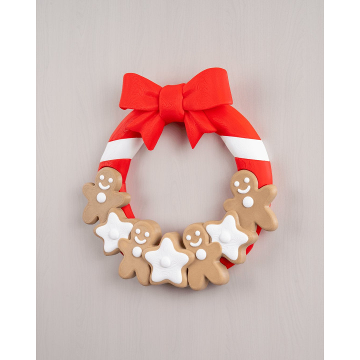 Couronne De Noël Pain D'Épices & Candy Cane – Décoration De Porte Festive