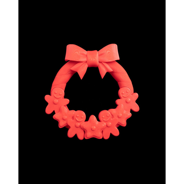 Couronne De Noël Pain D'Épices & Candy Cane – Décoration De Porte Festive