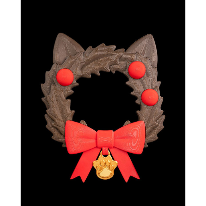 Couronne De Noël "Santa Claws" – Décoration Murale Chat Festive