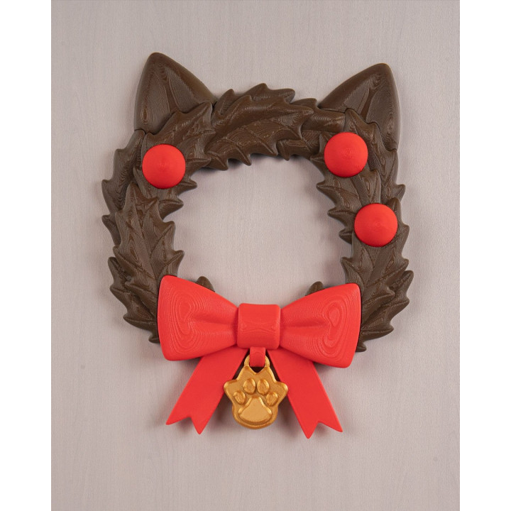 Couronne De Noël "Santa Claws" – Décoration Murale Chat Festive