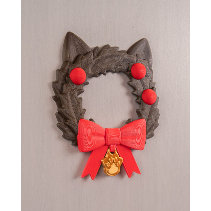 Couronne De Noël "Santa Claws" – Décoration Murale Chat Festive