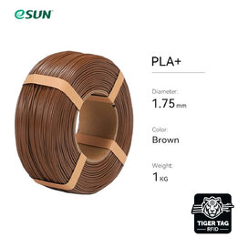eSun - PLA+ - Marron - 1,75 mm - 1 kg Recharge avec RFID TigerTag