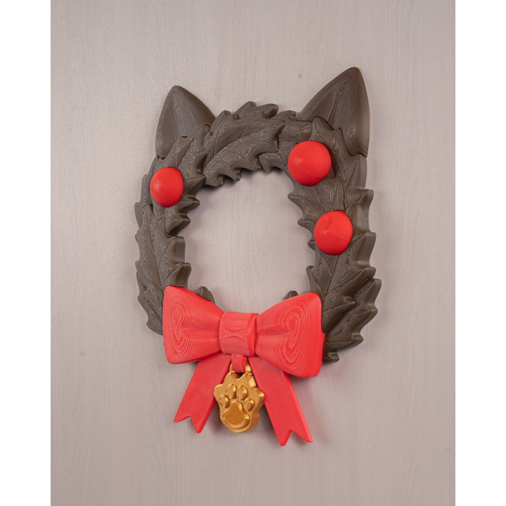 Couronne De Noël "Santa Claws" – Décoration Murale Chat Festive